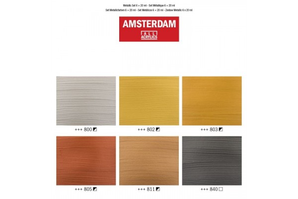 ΣΕΤ ΑΚΡΥΛΙΚΑ AMSTERDAM 6x20ml Metallic