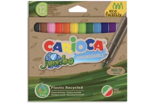 ΜΑΡΚΑΔΟΡΟΙ ΖΩΓΡΑΦΙΚΗΣ ECO FAMILY CARIOCA JUMBO ΧΟΝΤΡΟΙ  12ΤΕΜ. 43101