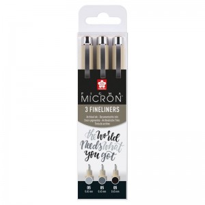 ΜΑΡΚΑΔΟΡΑΚΙΑ Pigma Micron 05 Black and Grays Set 3ΤΕΜ (0.45)