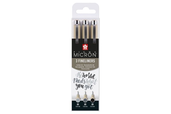 ΜΑΡΚΑΔΟΡΑΚΙΑ Pigma Micron 05 Black and Grays Set 3ΤΕΜ (0.45)