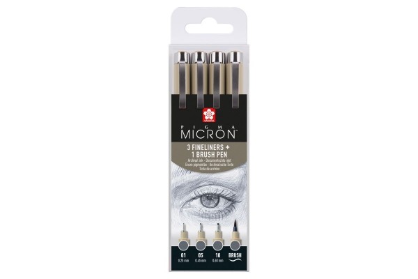 ΜΑΡΚΑΔΟΡΑΚΙΑ Pigma Micron Cool Gray Set 4 (3 FINELINERS 1 BRUSH PENS)