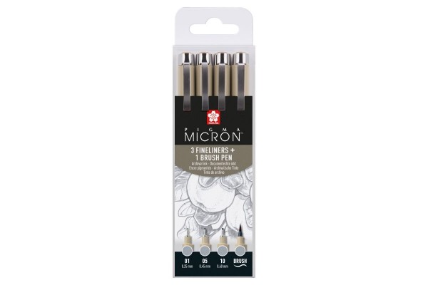 ΜΑΡΚΑΔΟΡΑΚΙΑ Pigma Micron Light Cool Gray Set 4 (3 FINELINERS 1 BRUSH PENS)