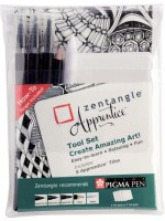ΣΕΤ ΕΡΓΑΛΕΙΑ ZENTANGLE ΚΑΙ 5 ΠΛΑΚΙΔΙΑ WHITE