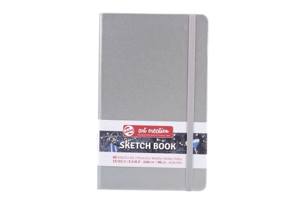ΜΠΛΟΚ ΣΧΕΔΙΟΥ 13x21 Shiny Silver ΜΕ ΛΑΣΤΙΧΟ ART CREATION 140g 80 ΦΥΛΛΑ