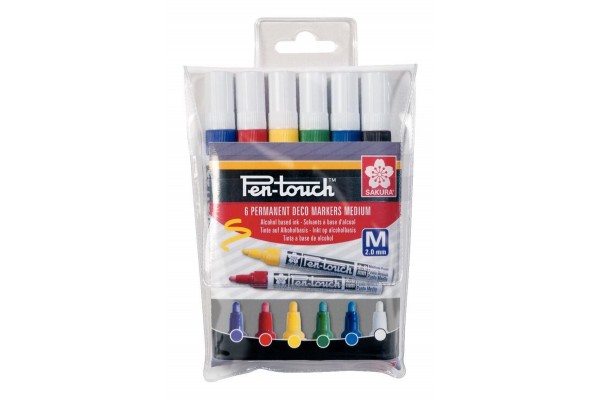 ΜΑΡΚΑΔΟΡΟΙ SAKURA ΣΕΤ 6ΤΕΜ PEN-TOUCH MEDIUM