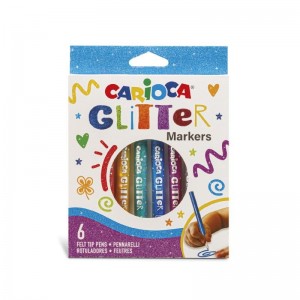ΜΑΡΚΑΔΟΡΟΙ ΖΩΓΡΑΦΙΚΗΣ CARIOCA ΜΕ GLITTER 6 ΧΡΩΜ. ΜΑΡΚΑΔΟΡΟΙ ΖΩΓΡΑΦΙΚΗΣ CARIOCA ΜΕ GLITTER 6 ΧΡΩΜ.