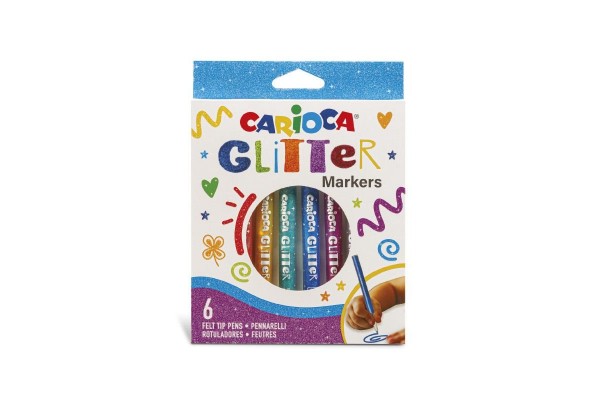 ΜΑΡΚΑΔΟΡΟΙ ΖΩΓΡΑΦΙΚΗΣ CARIOCA ΜΕ GLITTER 6 ΧΡΩΜ.