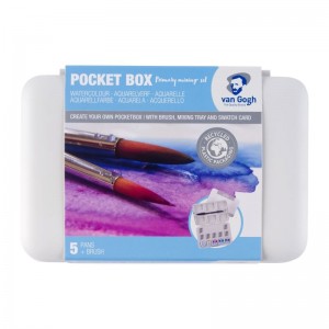 WATERCOLOUR POCKET BOX VAN GOGH ΣΕ ΠΑΣΤΙΛΙΕΣ 5 ΧΡΩΜΑΤΑ+7 ΑΔΕΙΕΣ ΘΗΚΕΣ