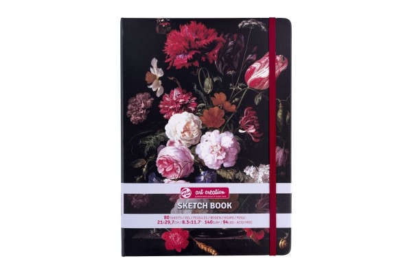 ΜΠΛΟΚ ΣΧΕΔΙΟΥ 21x30 Flowers ΜΕ ΛΑΣΤΙΧΟ ART CREATION 140g 80 ΦΥΛΛΑ