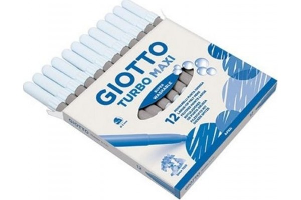 ΜΑΡΚΑΔΟΡΟΙ ΖΩΓΡΑΦΙΚΗΣ ΧΟΝΔΡΟΙ ΓΚΡΙ 12ΤΕΜ GIOTTO TURBO MAXI ΠΛΕΝΟΜΕΝΟΙ