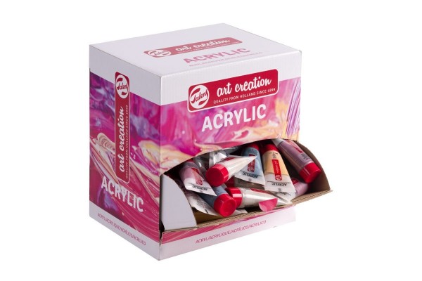ΒΙΤΡΙΝΑ ΑΚΡΥΛΙΚΑ ART CREATION 100ΤΕΜ ΤΩΝ 12ml Metallic ΣΕ ΔΙΑΦΑΝΟ ΠΛΑΣΤΙΚΟ ΣΩΛΗΝΑ