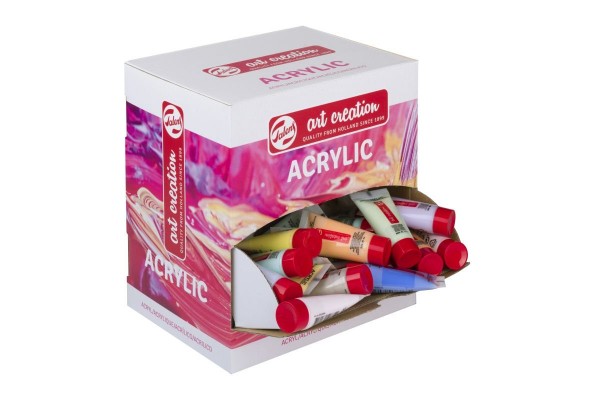 ΒΙΤΡΙΝΑ ΑΚΡΥΛΙΚΑ ART CREATION 100ΤΕΜ ΤΩΝ 12ml Pastel ΣΕ ΔΙΑΦΑΝΟ ΠΛΑΣΤΙΚΟ ΣΩΛΗΝΑ
