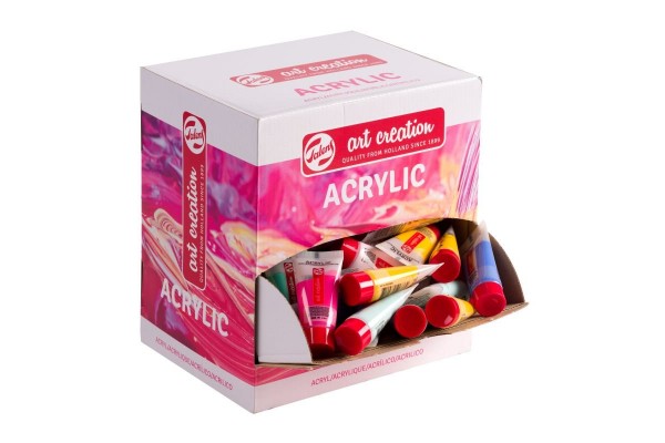 ΒΙΤΡΙΝΑ ΑΚΡΥΛΙΚΑ ARTCREATION 100ΤΕΜ ΤΩΝ 12ml Caribbean ΣΕ ΔΙΑΦΑΝΟ ΠΛΑΣΤΙΚΟ ΣΩΛΗΝΑ