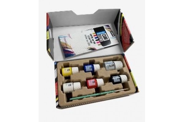 ΣΕΤ ΧΡΩΜΑΤΑ ΓΙΑ ΔΕΡΜΑ 5x20ml + Primer και πινέλο SETACOLOR LEATHER  PEBEO