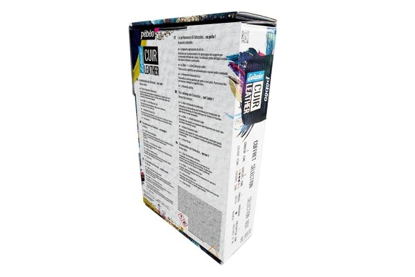 ΣΕΤ ΧΡΩΜΑΤΑ ΓΙΑ ΔΕΡΜΑ 6x20ml + Primer,μαρκαδόρος,πινέλο SETACOLOR LEATHER PEBEO