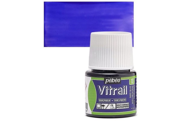 ΣΜΑΛΤΟ (ENAMEL) VITRAIL Deep Blue 45ml TRANSPARENT PEBEO