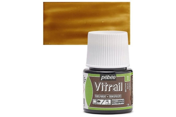 ΣΜΑΛΤΟ (ENAMEL) VITRAIL Brown 45ml TRANSPARENT PEBEO