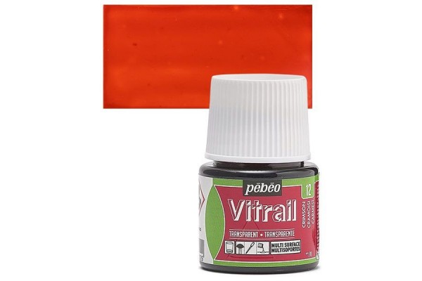 ΣΜΑΛΤΟ (ENAMEL) VITRAIL Crimson 45ml TRANSPARENT PEBEO