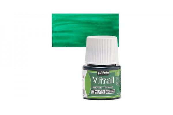 ΣΜΑΛΤΟ (ENAMEL) VITRAIL Emerald 45ml TRANSPARENT PEBEO