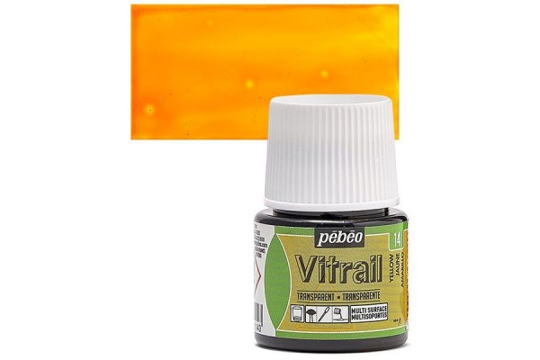 ΣΜΑΛΤΟ (ENAMEL) VITRAIL Yellow 45ml TRANSPARENT PEBEO