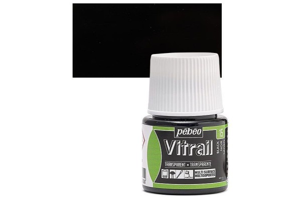 ΣΜΑΛΤΟ (ENAMEL) VITRAIL Black 45ml TRANSPARENT PEBEO