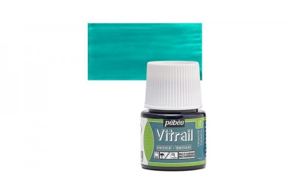 ΣΜΑΛΤΟ (ENAMEL) VITRAIL Turquoise Blue 45ml TRANSPARENT PEBEO