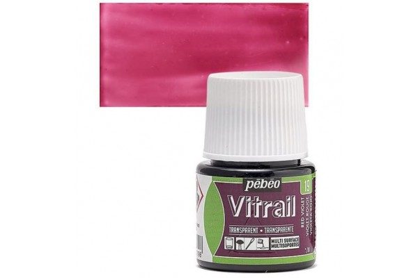 ΣΜΑΛΤΟ (ENAMEL) VITRAIL Red Violet 45ml TRANSPARENT PEBEO