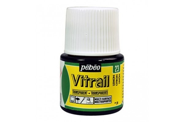 ΣΜΑΛΤΟ (ENAMEL) VITRAIL Lemon 45ml TRANSPARENT PEBEO
