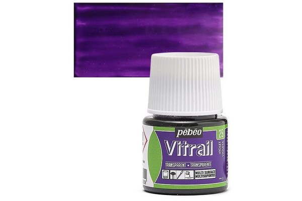 ΣΜΑΛΤΟ (ENAMEL) VITRAIL Violet 45ml TRANSPARENT PEBEO