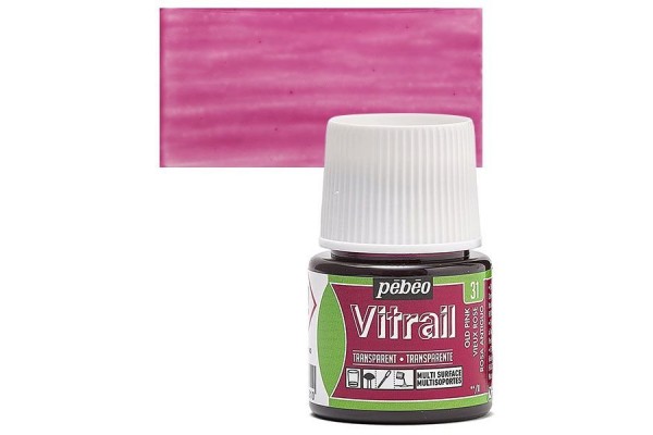 ΣΜΑΛΤΟ (ENAMEL) VITRAIL Old Pink 45ml TRANSPARENT PEBEO