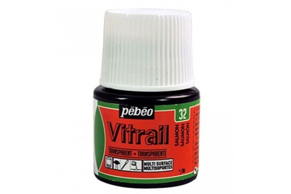ΣΜΑΛΤΟ (ENAMEL) VITRAIL Coral Red 45ml TRANSPARENT PEBEO