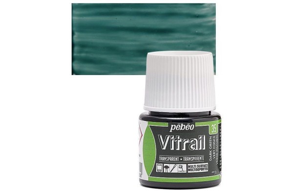 ΣΜΑΛΤΟ (ENAMEL) VITRAIL Dark Green 45ml TRANSPARENT PEBEO