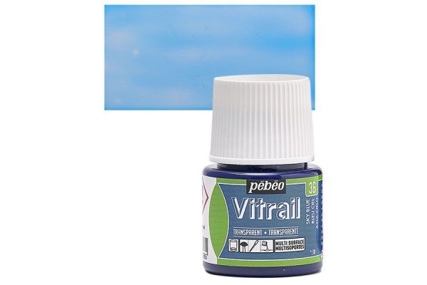 ΣΜΑΛΤΟ (ENAMEL) VITRAIL Light Blue 45ml TRANSPARENT PEBEO