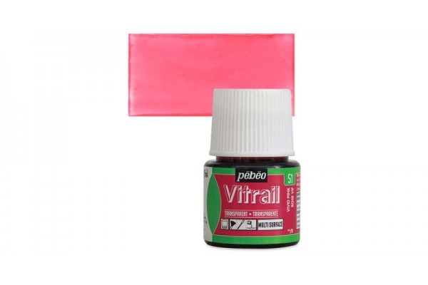 ΣΜΑΛΤΟ (ENAMEL) VITRAIL Vivid Pink 45ml TRANSPARENT PEBEO