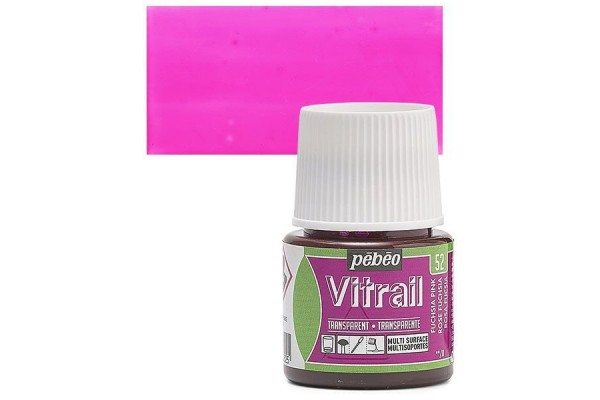 ΣΜΑΛΤΟ (ENAMEL) VITRAIL Fuschia Pink 45ml TRANSPARENT PEBEO