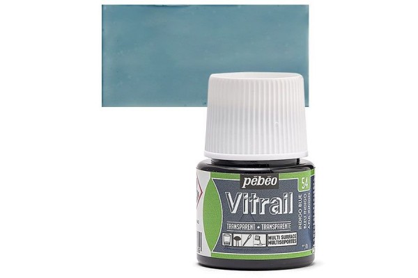 ΣΜΑΛΤΟ (ENAMEL) VITRAIL Indigo Blue 45ml TRANSPARENT PEBEO