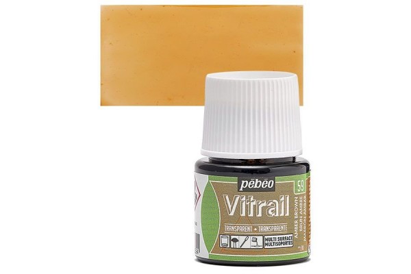 ΣΜΑΛΤΟ (ENAMEL) VITRAIL Amber Brown 45ml TRANSPARENT PEBEO