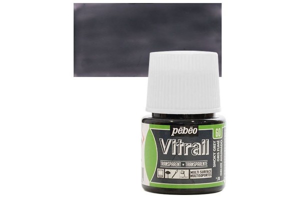 ΣΜΑΛΤΟ (ENAMEL) VITRAIL Smoky Grey 45ml TRANSPARENT PEBEO