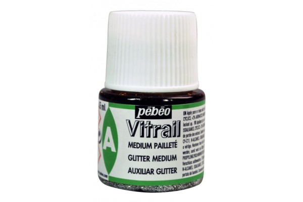 GLITTER MEDIUM ΓΙΑ ΧΡΩΜΑΤΑ ΣΜΑΛΤΟΥ 45ml PEBEO VITRAIL