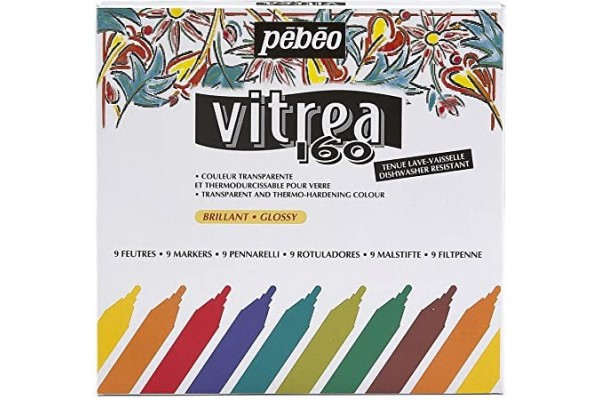 ΣΕΤ ΜΑΡΚΑΔΟΡΟΙ ΓΙΑ ΓΥΑΛΙ 1,2mm 9ΤΕΜ PEBEO VITREA 160