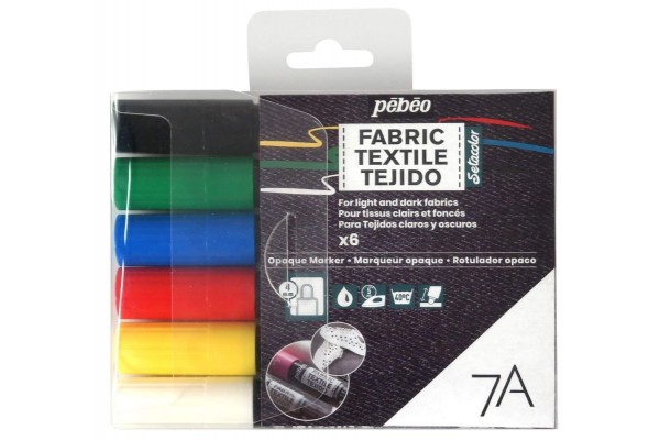 ΣΕΤ ΜΑΡΚΑΔΟΡΟΙ ΥΦΑΣΜΑΤΟΣ Classic colours 4mm 7A 6ΤΕΜ PEBEO