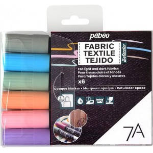 ΣΕΤ ΜΑΡΚΑΔΟΡΟΙ ΥΦΑΣΜΑΤΟΣ Pastel colours 4mm 7A 6ΤΕΜ PEBEO