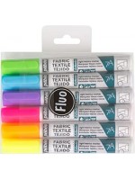ΣΕΤ ΜΑΡΚΑΔΟΡΟΙ ΥΦΑΣΜΑΤΟΣ Fluo colours 1mm 7A 6ΤΕΜ PEBEO