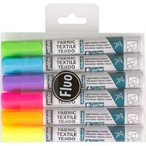 ΣΕΤ ΜΑΡΚΑΔΟΡΟΙ ΥΦΑΣΜΑΤΟΣ Fluo colours 1mm 7A 6ΤΕΜ PEBEO