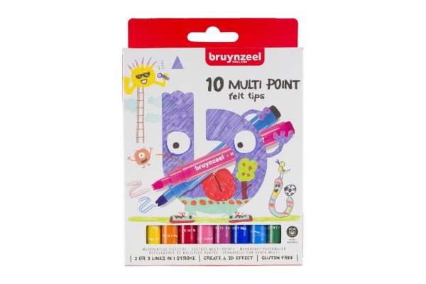 ΜΑΡΚΑΔΟΡΟΙ ΖΩΓΡΑΦΙΚΗΣ MULTIPOINT BRUYNZEEL FELT TIPS ΣΕΤ 10ΤΕΜ