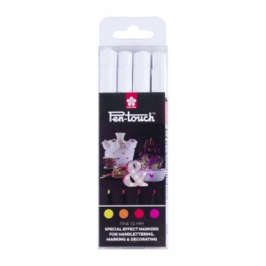 ΜΑΡΚΑΔΟΡΟΙ SAKURA ΣΕΤ 4ΤΕΜ PEN-TOUCH FINE FLUO