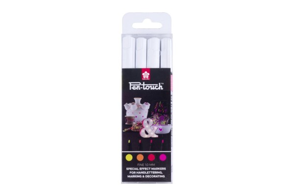 ΜΑΡΚΑΔΟΡΟΙ SAKURA ΣΕΤ 4ΤΕΜ PEN-TOUCH FINE FLUO