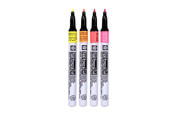 ΜΑΡΚΑΔΟΡΟΙ SAKURA ΣΕΤ 4ΤΕΜ PEN-TOUCH FINE FLUO