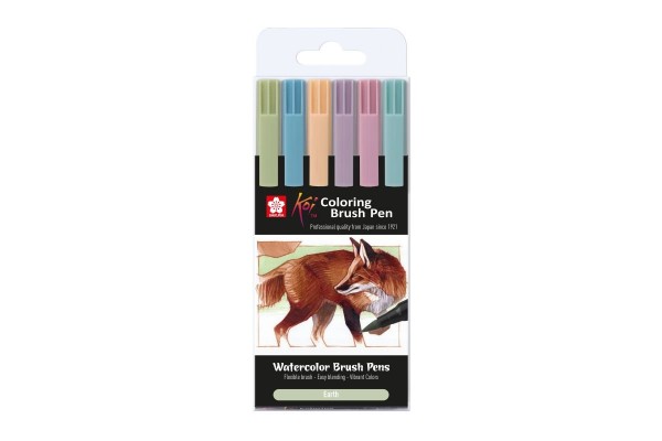 ΜΑΡΚΑΔΟΡΟΙ BRUSH PEN KOI COLOUR ΣΕΤ 6ΤΕΜ EARTH