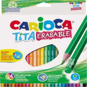 ΞΥΛΟΜΠΟΓΙΕΣ TITA ΜΕ ΓΟΜΑ 3MM 24 ΧΡΩΜΑΤΑ ERASABLE CARIOCA 42938 ΞΥΛΟΜΠΟΓΙΕΣ TITA ΜΕ ΓΟΜΑ 3MM 24 ΧΡΩΜΑΤΑ ERASABLE CARIOCA 42938